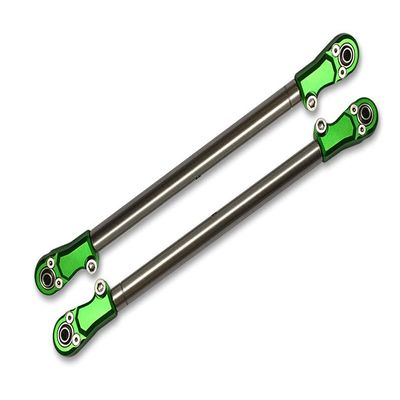 2pc Set Upgrades Stainless Steel Adjustable Rear Upper Chassis Link Tie Rods with Aluminium Ends with Team LOSI 1/6 4WD Super Baja Rey 2.0 LOS05021 rc Cars by GPM (Green)