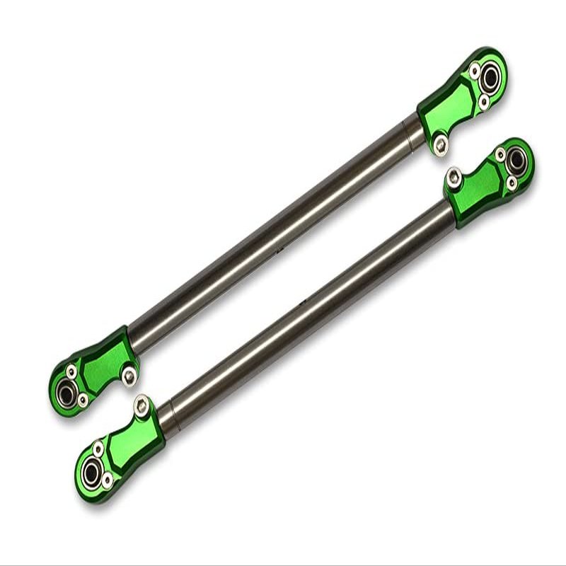 2pc Set Upgrades Stainless Steel Adjustable Rear Upper Chassis Link Tie Rods with Aluminium Ends with Team LOSI 1/6 4WD Super Baja Rey 2.0 LOS05021 rc Cars by GPM (Green)