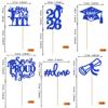 24 Pack Blue 2026 Graduation Cupcake Toppers Glitter So Proud of You Done Diploma Grad Cap Cupcake Picks You Did it Cake Decorations for 2026 Graduation Theme Party Decorations Supplies view 2