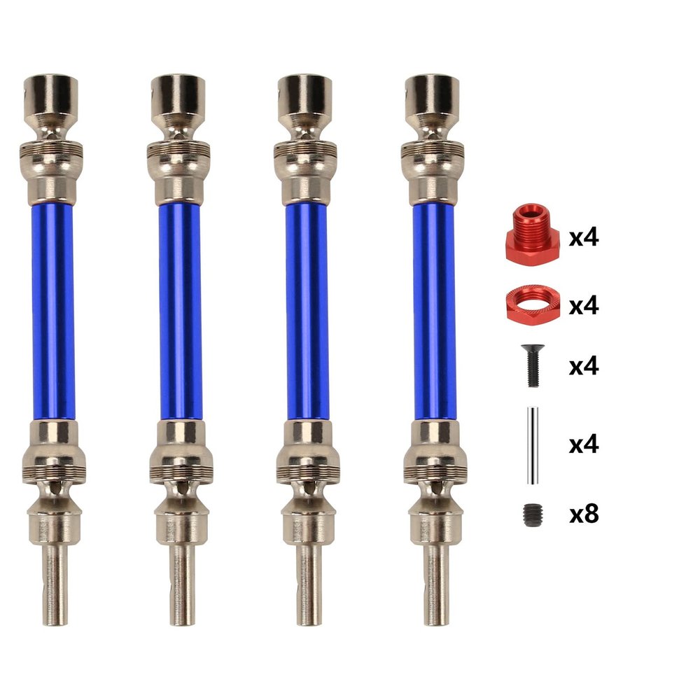 RCAWD Driveshaft Set for 1/8 Arrma Typhon 4x4 3s Blx, Typhon 4x4 550 Mega Upgrades, Drive Shaft Composite Slider Front Rear,4wd Buggy Hopups Parts Blue