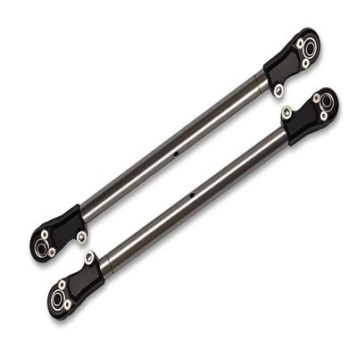 2pc Set Upgrades Stainless Steel Adjustable Rear Upper Chassis Link Tie Rods with Aluminium Ends with Team LOSI 1/6 4WD Super Baja Rey 2.0 LOS05021 rc Cars by GPM (Black)
