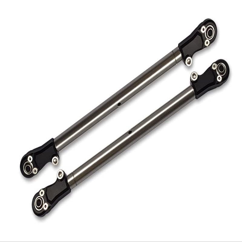 2pc Set Upgrades Stainless Steel Adjustable Rear Upper Chassis Link Tie Rods with Aluminium Ends with Team LOSI 1/6 4WD Super Baja Rey 2.0 LOS05021 rc Cars by GPM (Black)