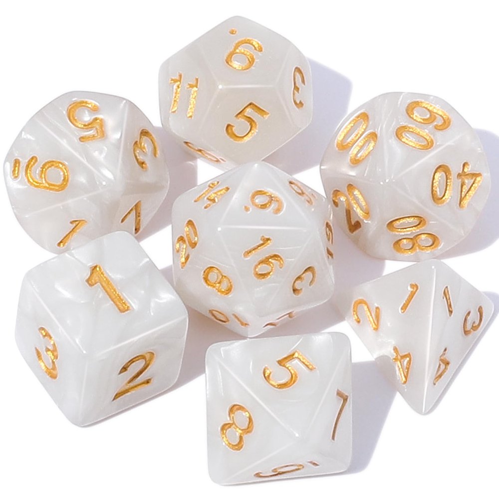 CiaraQ DND Polyhedral Dice Set with a Black Dice Bag for D&D RPG MTG Role Playing Table Games