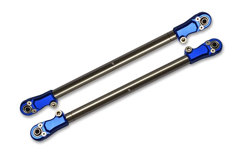 2pc Set Upgrades Stainless Steel Adjustable Rear Upper Chassis Link Tie Rods with Aluminium Ends with Team LOSI 1/6 4WD Super Baja Rey 2.0 LOS05021 rc Cars by GPM (Blue)