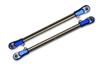 2pc Set Upgrades Stainless Steel Adjustable Rear Upper Chassis Link Tie Rods with Aluminium Ends with Team LOSI 1/6 4WD Super Baja Rey 2.0 LOS05021 rc Cars by GPM (Blue) view 1