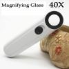 Lab Microscope Slides Handheld On/Off 40X Magnifying Magnifier with 2 LED Light Microscope Magnifying Glass Microscope Parts view 2