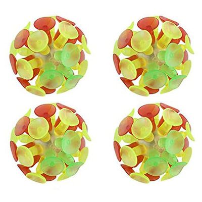 MinLia 4Pcs Fidget Toy Suction Cup Ball Sucker Ball Multicolored Ball Plaything Suction Toy Suction Cup Ball
