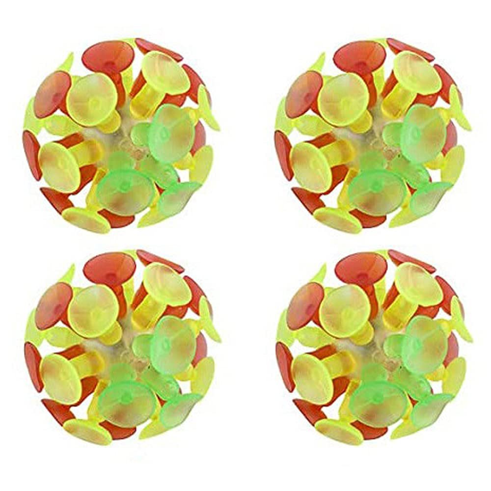 MinLia 4Pcs Fidget Toy Suction Cup Ball Sucker Ball Multicolored Ball Plaything Suction Toy Suction Cup Ball