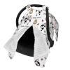 Personalized Smile Cow and Milk Baby Infant Car Seats Canopy for Babies with Name, Custom Car Seat Covers for Baby Boys Girls, Peekaboo Minky Nursing Breastfeeding Stroller Canopies for Newborn view 2