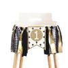 YESSWL Highchair Banner - 1st Birthday Decorations, Black & Gold Wild One Theme, Photo Booth Props, Party Supplies view 1