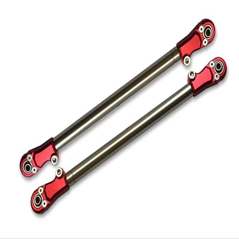 2pc Set Upgrades Stainless Steel Adjustable Rear Upper Chassis Link Tie Rods with Aluminium Ends with Team LOSI 1/6 4WD Super Baja Rey 2.0 LOS05021 rc Cars by GPM (red)