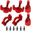Vgoohobby Aluminum Steering Blocks Caster Blocks C-Hubs Stub Axle Carriers Knuckles Set C-Cup Upgrades Parts Compatible with 1/18 LaTrax Teton Desert Prerunner Rally RC Car,Replace #7532 7552X (Red) view 1