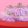 xo, Fetti Birthday Girl Tiara | Acrylic + Purple Fur Crown, Birthday Supplies, Bday Girl Decoration, Princess Party Celebration view 4