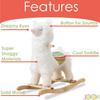 LOLA Rocking Horse Llama by JOON, Great for Toddler Development, Incredibly Soft Shaggy Fur, Safe Rocker with Sturdy Wooden Handles & Base, Boost Imagination & Creativity with Lullaby Sounds, White view 3