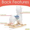 LOLA Rocking Horse Llama by JOON, Great for Toddler Development, Incredibly Soft Shaggy Fur, Safe Rocker with Sturdy Wooden Handles & Base, Boost Imagination & Creativity with Lullaby Sounds, White view 4