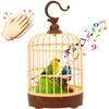 HWD Voice-Activated Induction Birds Birdcage Toy, Talking Chirping Fluttering Parrot Birds Toys Gifts for Baby Toddler Kids Children (B) view 1
