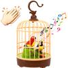 HWD Voice-Activated Induction Birds Birdcage Toy, Talking Chirping Fluttering Parrot Birds Toys Gifts for Baby Toddler Kids Children (A) view 1