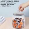 Mczxon Large Coin Jar Bank, Big Clear Plastic Coin Money Tip Change Saving Piggy Jar with Silver Slotted Lid, Large Plastic Coins Piggy Money Change Clear Bank Jar for Adults Teens Kids Girls Boys view 3