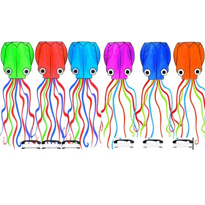 6 Pack Octopus Kites, Kites for Adults Easy To fly, Large 3D Octopus Kite with Kite String Kite Runner, Giant 3D Kites for Kids Easy to Fly, Beach Kite with Long Tail, for Boys Girls Outdoor Park Play
