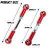 RCAWD Turnbuckles Tie Rod Set for 1/10 Arrma 3s Vorteks Senton Granite Big Rock Typhon Upgrades Link Linkage Rod, Adjustable Toe Link, Hopups Parts #AR330446 Red view 3