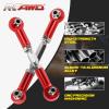 RCAWD Turnbuckles Tie Rod Set for 1/10 Arrma 3s Vorteks Senton Granite Big Rock Typhon Upgrades Link Linkage Rod, Adjustable Toe Link, Hopups Parts #AR330446 Red view 4