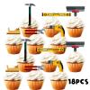 18pcs Gold Glitter Dessert Cupcake Topper Worker Tools Theme Decor Supplies Boy Man Happy Birthday Party Decorations view 3