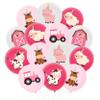36pcs Pink Farm Animal Balloons Girls, 12 Inch Cow Sheep House Pig Car Donkey Latex Balloons Farm Animal Birthday Party Supplies Pink Farmhouse Baby Shower Decorations for Kids Barnyard Themed Party view 1