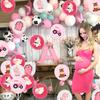 36pcs Pink Farm Animal Balloons Girls, 12 Inch Cow Sheep House Pig Car Donkey Latex Balloons Farm Animal Birthday Party Supplies Pink Farmhouse Baby Shower Decorations for Kids Barnyard Themed Party view 3