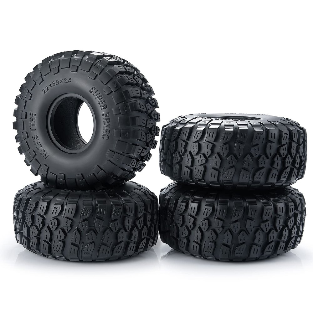 RC-Hub 4pcs 2.2'' Crawler Tires OD Rubber Tires with Foam 150mm for 1:10 Axial SCX10 D90 Wraith 90048 90018 RR10 RC Crawler Car