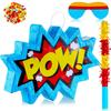 Comic Book Pop Piata for Birthday Party Colorful Piata with Stick, Blindfold, Confetti for Adults Birthday Baby Shower Party Supplies view 1
