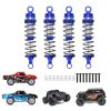 RCAWD Shock Absorber for LaTrax Teton & Desert Prerunner 1/18 Scale 4WD Monster Truck Upgrades, Adjustable Front Rear RC Shocks Damper Parts for #7660, 76064-5, 76054-1,#76054-5 Blue view 1