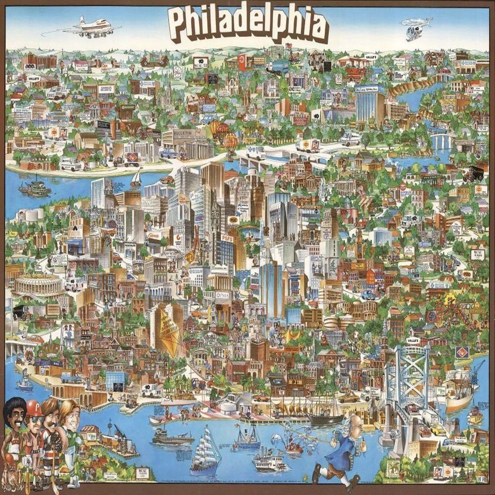 1000 Piece Adult Jigsaw: 1980 | Philadelphia Puzzle map | Jigsaw Puzzle Game for Adults | Fun Activity | Family Entertainment
