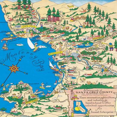 1000 Piece Adult Jigsaw Puzzle - 1966 | Santa Cruz County On Monterey Bay | San Francisco