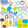 Dough Tools Play for Kids-Dough Accessories Molds Dinosaur Fruit Roller Cutter Scissor and Storage Box, Party Favors Set for Age 3+ view 1