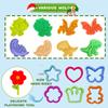 Dough Tools Play for Kids-Dough Accessories Molds Dinosaur Fruit Roller Cutter Scissor and Storage Box, Party Favors Set for Age 3+ view 2