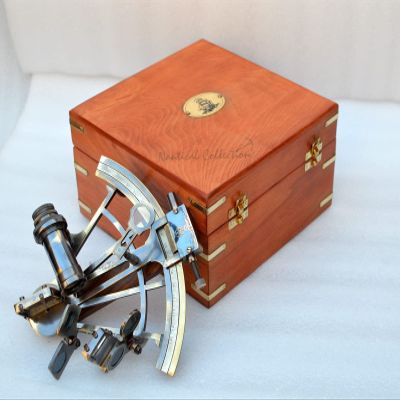 NAUTICAL COLLECTION "Henry Barrow & Co. London Replica Sextant Nautical Vintage Style with Wooden Gift Box..