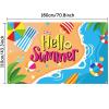 Beach Backdrop Decorations Hawaiian Pool Party Banner Pool Surfboard Background for Birthday Summer Themed Party Supplies Favors Colorful view 2