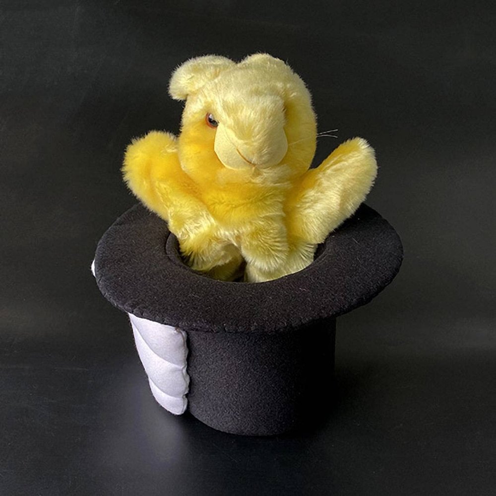 Bemagic007 Rabbit in Hat Puppet (Brown/Yellow) - Magic Tricks, Stage Magic, Party Magic, Magic Prank.Fire Magic,Coin Magic, Illusion Magic (Yellow)
