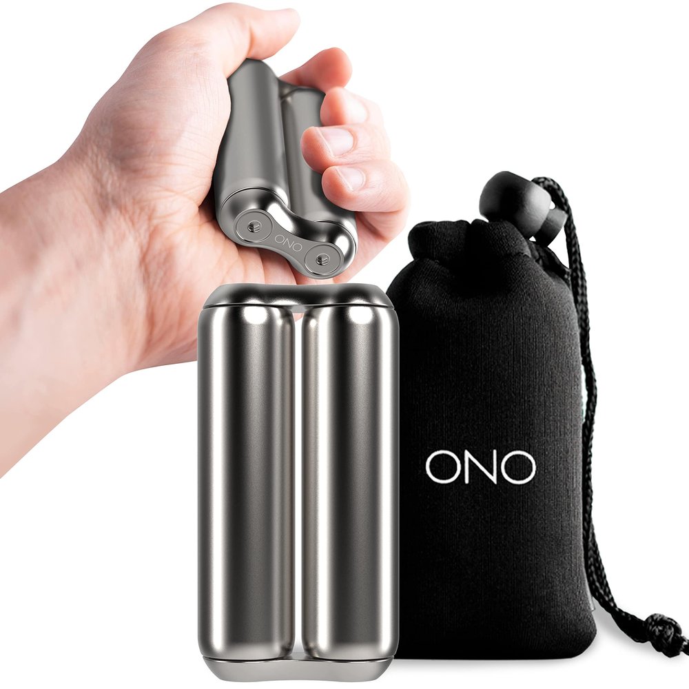 ONO Roller - Handheld Fidget Toy for Adults | Help Relieve Stress, Anxiety, Tension | Promotes Focus, Clarity | Compact, Portable Design (Natural, Full Size - Stainless Steel)