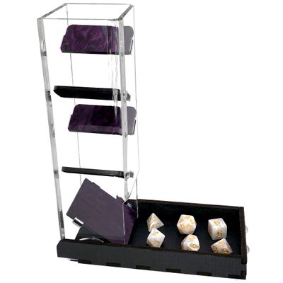 C4Labs 10" Tall Dice Tower & Basic Tray - Colour Lux Pearl - Color Options (Violet)