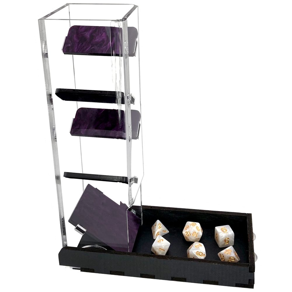 C4Labs 10" Tall Dice Tower & Basic Tray - Colour Lux Pearl - Color Options (Violet)