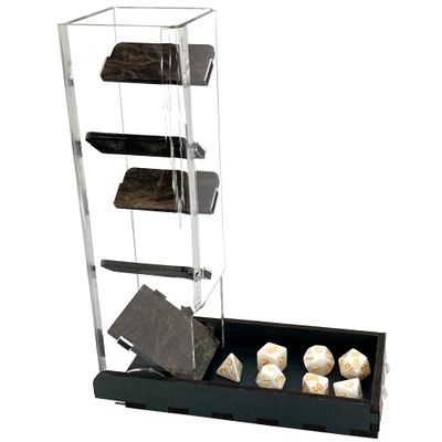 C4Labs 10" Tall Dice Tower & Basic Tray - Colour Lux Pearl - Color Options - Stardust (Gold/Purple Glitter)