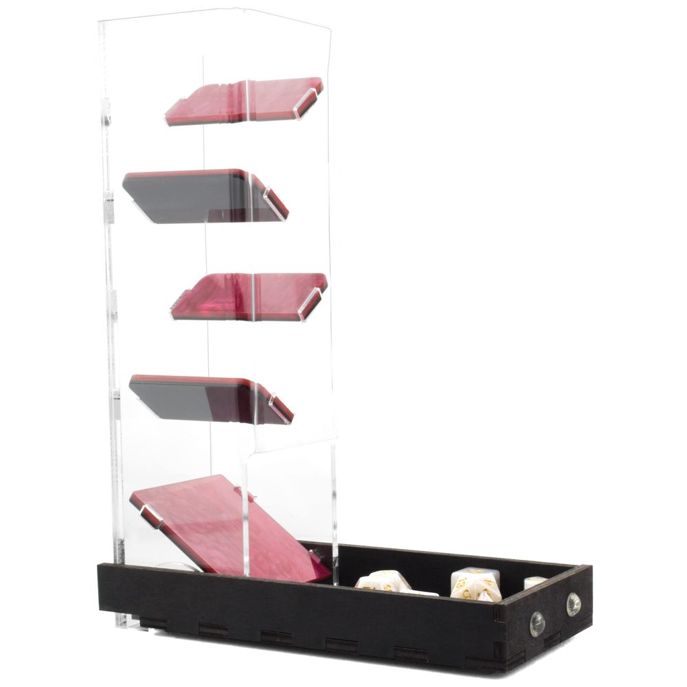 C4Labs 10" Tall Dice Tower & Basic Tray - Colour Lux Pearl - Color Options (Pink)