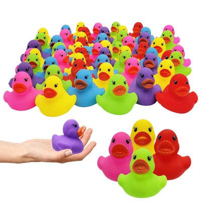 The Dreidel Company Classic Rubber Duck Toy Duckies for Kids, Six Solid Colors, Bath Birthday Gifts Baby Showers Classroom Summer Beach and Pool Activity, 2" (500-Pack)
