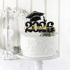 1 Pack Class of 2026 Cake Topper Glitter Congrats Grad Cap 2026 Graduation Cake Pick for 2026 Graduation Theme High School Boys Girls Graduate Party Cake Decorations Supplies Black Gold view 3