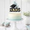 1 Pack Class of 2026 Cake Topper Glitter Congrats Grad Cap 2026 Graduation Cake Pick for 2026 Graduation Theme High School Boys Girls Graduate Party Cake Decorations Supplies Black Gold view 4
