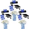 12 Pack 2025 Graduation Centerpiece Sticks Assembled Glitter Class of 2025 Lawyer Cake Toppers Diploma Grad Cap Table Centerpiece Sticks for Law School Survivor 2025 Graduation Theme Party Blue view 1