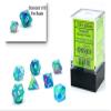 Chessex Dice Set  10mm Festive Waterlily/White Polyhedral Dice Set  Dungeons and Dragons D&D DND TTRPG Dice  Includes 7 Dice - D4 D6 D8 D10 D12 D20 D%,CHX20546 view 1
