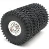 4pcs 1.9 Beadlock Wheels and Tires Height 120mm Tyre & Aluminum Rims with Heavy Metal Rings for 1/10 RC Mud Crawler Truck SCX10 TRX4 CC01, HS700651 view 1