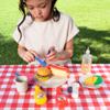 27 PCS Kids BBQ Grill Playset Backyard Barbecue Play Grill Toy Set for Toddlers, Play Food Sets for Kids Kitchen view 4